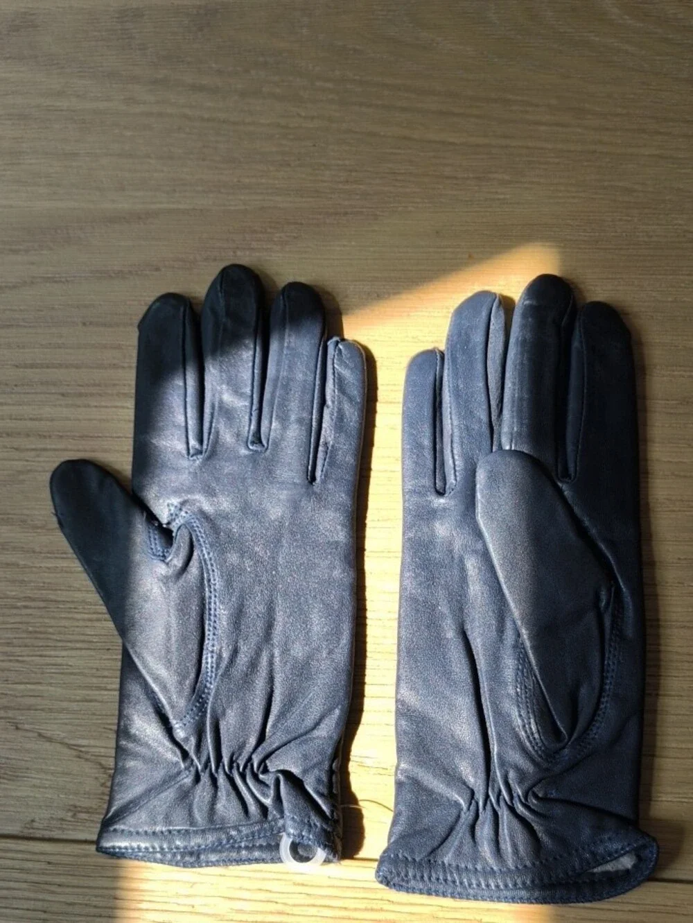 Gates Navy Blue Genuine Leather Gloves Womens Small S Acrylic Knit Lined 8